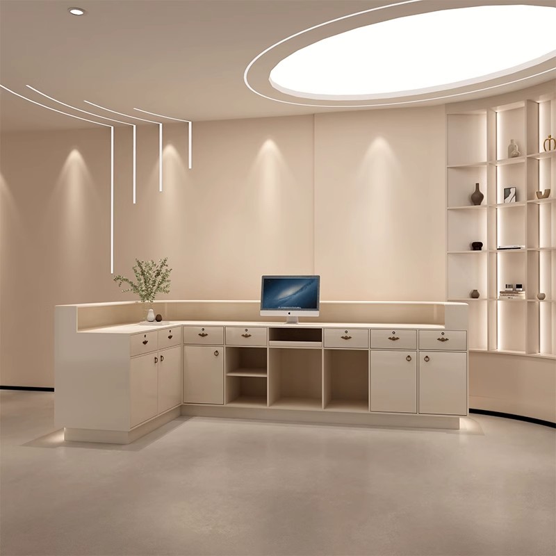 salon reception desk corner