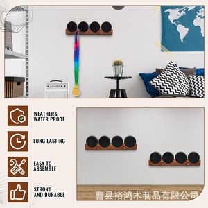 Wooden Wall Mounted Shelf Single Layer Display <b>Rack</b> For Medals Badges Home Entryway Storage Organize Miscellaneous Items - Product Image 3
