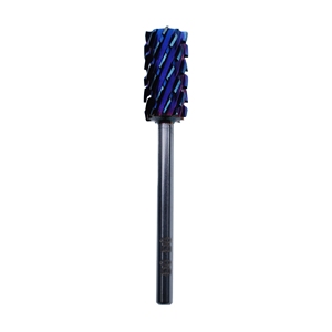 Fraise à ongles électrique rotative en diamant, ultra-affûtée, grande tête, grand cylindre, 4XC, en carbure de tungstène, nano bleue - Product Image 4