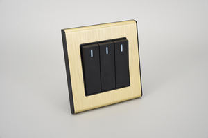 Interrupteur mural et prise de courant de style moderne, design de créateur, peinture au pistolet or nickel brossé/accessoires électriques PC - Product Image 6