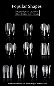 MyBeautyNails <span class=keywords><strong>Ongles</strong></span> Courts Cercueil Stiletto Carrés Amande Transparent Couverture Totale Gel Doux Américain Capsules Gel X - Product Image 4