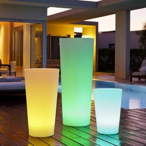 <span class=keywords><strong>Pot</strong></span> de fleur à changement de couleur pour jardinière cylindrique à LED RVB étanche avec télécommande pour décor de jardin intérieur et extérieur - Product Image 2