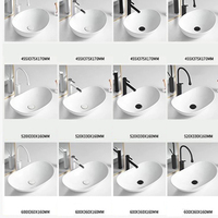 Luxe Premium 1280 ° Vasque à poser en céramique blanche émaillée pour salle de bain, idéale pour projets hôteliers et villas