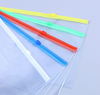 Faible QUANTITÉ MINIMALE DE COMMANDE A5/A6 Taille Clair Zip lock Poche DE PVC Fermeture Éclair Sac Fente Pour Carte En Plastique Sac