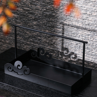 Plateau décoratif en métal noir rectangle, pour bijoux, accessoires de salle de bains, prix d'usine