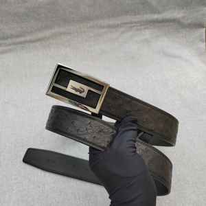 Cinturón de Moda para Hombre, Estilo Ejecutivo, con Hebilla, de Cuero de Avestruz, Transpirable y Duradero, 3.8 cm de Ancho - Product Image 3