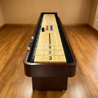 Mesa de Shuffleboard Grande de Madera Sólida, Mesa de Juego Clásica de Lujo para Sala de Juegos en Casa, Entretenimiento Familiar en Interiores, Tamaño Personalizado