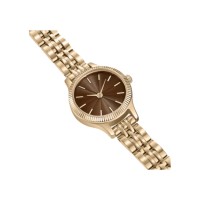 Petite montre-bracelet vintage pour femme, boîtier cannelé, cadran soleil, bracelet Jubilé en acier inoxydable, mouvement à quartz