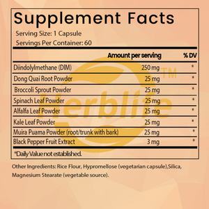 Suplemento DIM de Marca Privada OEM ODM para Mujeres - Equilibrio de Estrógenos, Antioxidante, Apoyo Hormonal, Apoyo a los Niveles de Energía, Vegano - Product Image 2