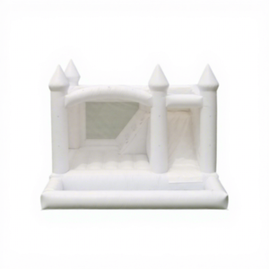 Château gonflable commercial blanc avec souffleur - <span class=keywords><strong>Maison</strong></span> de saut extérieure pour fêtes, mariages, anniversaires et <span class=keywords><strong>location</strong></span> d'événements - Product Image 1
