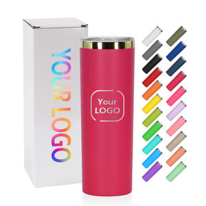 แก้วน้ำทรงตรงแบบสกินนี่ ขนาด 20 ออนซ์ ชุบทองแดง ผลิตจากสแตนเลสเคลือบผงสีทองแดงด้านล่าง พร้อมฝาปิดแบบเลื่อน - Product Image 1