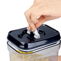 Vente chaude Récipient de stockage réutilisable en plastique transparent sans BPA pour la cuisine, le café et les céréales, ensemble de bocaux scellés avec couvercle hermétique