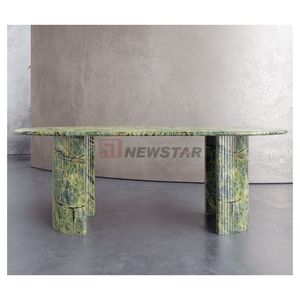 Tavolo da Pranzo Ovale Verde in Marmo Calacatta Viola Naturale, Arredamento Nordico di Lusso Italiano - Product Image 3