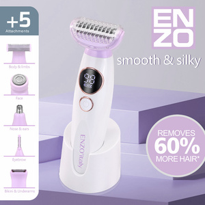 ENZO plus récent professionnel bonne vente 6 en 1 dame soie <span class=keywords><strong>épil</strong></span>ateur avec <span class=keywords><strong>épil</strong></span>ateur rasoir et visage brosse Massage tête nez tondeuse - Product Image 3