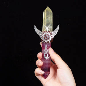 <span class=keywords><strong>Baguette</strong></span> <span class=keywords><strong>magique</strong></span> naturelle Fluorite Améthyste Coeur Lune Points <span class=keywords><strong>Baguette</strong></span> Pharaon Cristal <span class=keywords><strong>Baguette</strong></span> pour Cadeau - Product Image 6