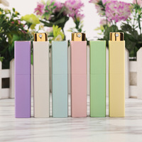 Flacon de parfum vide portable luxueux de 10 ml, carré, rotatif, rétractable, en verre sérigraphié, anti-fuite