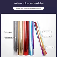 Lentille en PET de style moderne miroir de scène pour tapis de mariage autocollant adhésif pour mur et sol décalcomanie de couleur argent or blanc souple