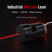 Module laser à ligne horizontale rouge ZhonNa 660nm 150mW, tête métallique, DC2.3-5V, pour le travail du bois, la découpe, l'alignement, le positionnement
