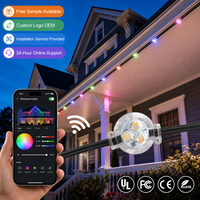 Lumière extérieure permanente à pixels RGB programmables Ismart, décoration de gouttières de Noël, certifiée UL, étanche IP68, lumière ponctuelle LED