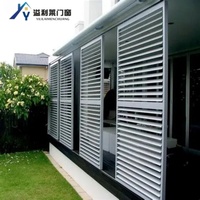 Ventanas de Aluminio con Persianas Fijas, Apertura Vertical, Lamas de Aluminio, Persianas, Contraventanas, Seguridad, Modernas, para Cocina, Exterior