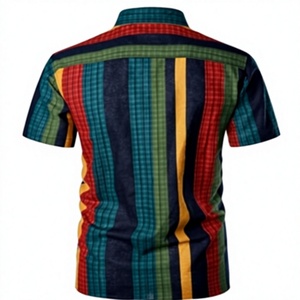 เสื้อเชิ้ตแขนสั้นผู้ชาย ผ้าป๊อปลินคอตตอน ระบายอากาศได้ดี ปกคอเสื้อพับได้ สวมใส่สบายๆ สำหรับฤดูใบไม้ผลิและฤดูร้อน - Product Image 6