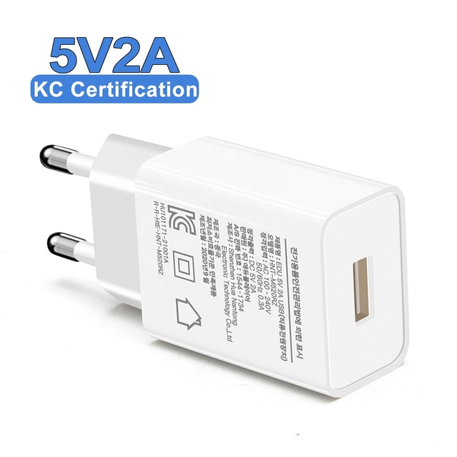 HNT KC Certified 10w Power Adapter 5v 2a Usb Charger Portable Charger USB OEM/ODM for Multi-Device Charging OVP/OPC