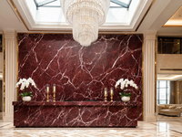 Marbre Rosso Levanto, luxe rouge et blanc, poli, grandes dalles, pour îlots de cuisine, comptoirs de salle de bain, revêtements de sol, murs, table basse