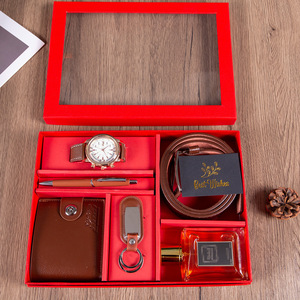 Set de regalo empresarial: reloj de cuero, billetera, cinturón, caja de perfume para hombre, estilo de lujo para el Día del Padre - Product Image 1
