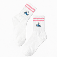 Chaussettes de sport respirantes en tissu éponge avec broderie de logo personnalisé, compression athlétique