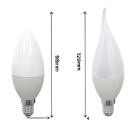 Ampoule LED Bougie 6W E14 OEM&ODM, AC 6000K Lumière du Jour, 400LM, Globe en Plastique, Usage Bureau, Culot B22/E27