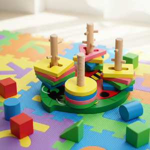 Jouet de trieur de couleur en forme de scarabée en bois avec blocs pour enfants <span class=keywords><strong>Puzzle</strong></span> d'apprentissage précoce et jouet de développement de la motricité fine - Product Image 6