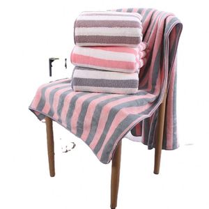Serviette de bain de haute qualité pour hôtel, imprimé tropical, coton épais rayé, pour l'été - Product Image 1