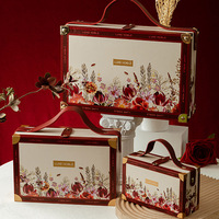 Boîte d'emballage cadeau de mariage élégante pour poignée en cuir de bonbon en gros prêt à expédier Stock avec laminage mat gaufrage