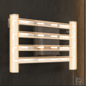 Sèche-serviettes électrique mural intelligent sans fil en aluminium à 4 barres avec minuterie pour salle de bain - Product Image 4