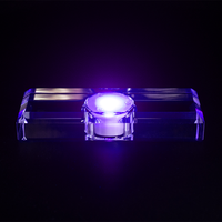 Vente en gros usine – Base LED vierge en verre K9 poli personnalisé avec lumière colorée pour la lithothérapie