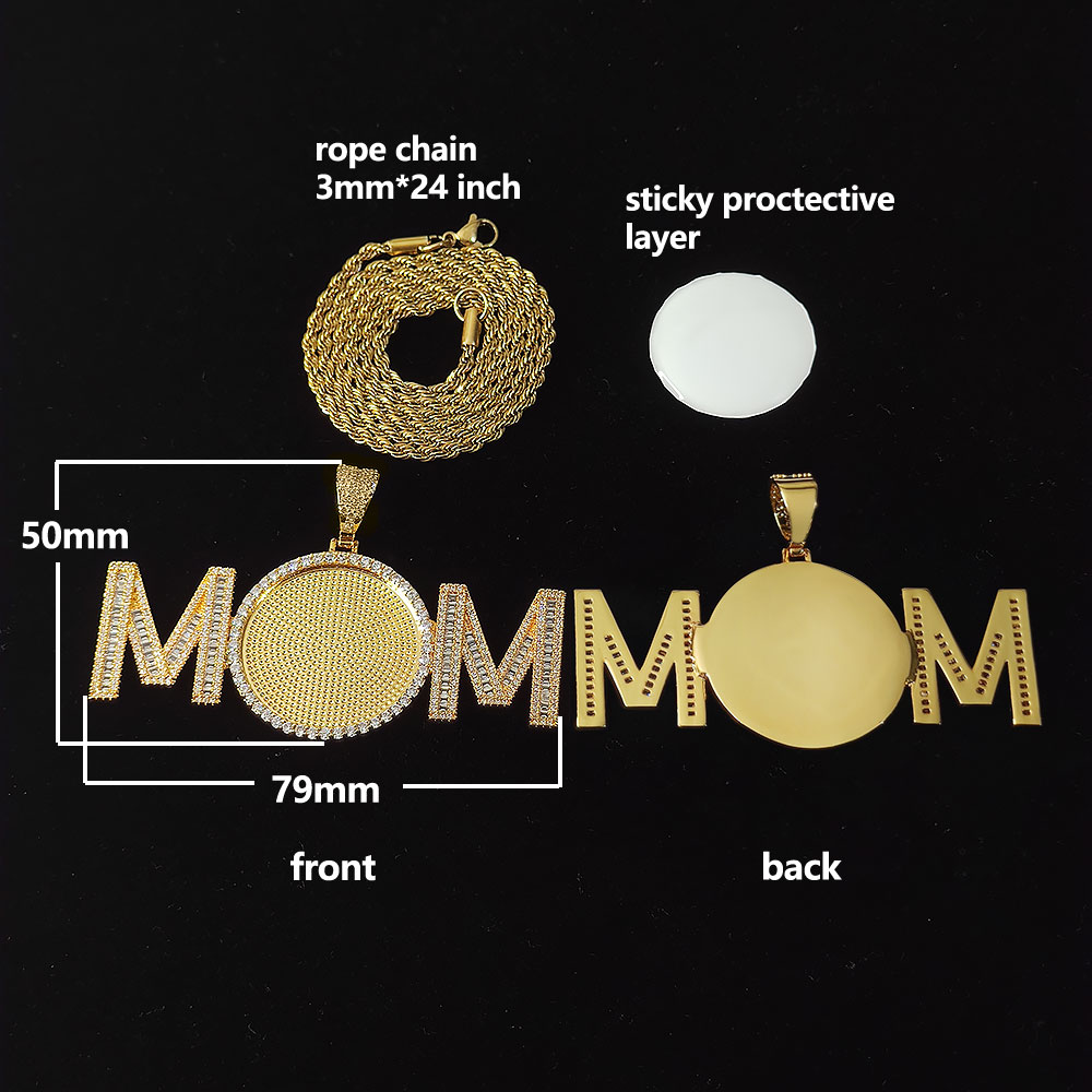 Pendentif en or de 79 mm avec chaîne en corde gratuite