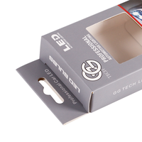 Emballage à fenêtre en PVC transparent à impression personnalisée, boîte de détail avec cintre européen, petites boîtes pour éclairage LED