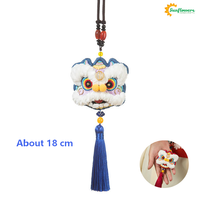 Kit de broderie DIY Danse du Lion Chinois Traditionnel, Sachet porte-clés multicolore en coton/polyester fait main, Art Thérapeutique pour Adultes