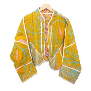 Wholesale Vintage <b>Kantha</b> Handmade Women 100% Cotton Quilted Boho <b>Jacket</b> for Women's and Girls All Season - Product Image 1