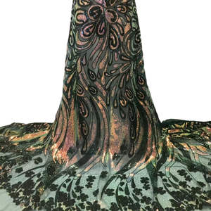 新款欧美晚礼服时尚优雅舞会女孩连衣裙亮片网眼蕾丝面料 - Product Image 6