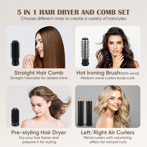 Nuovo Design asciugacapelli ad asciugatura rapida <span class=keywords><strong>spazzola</strong></span> ad aria calda professionale 5 in 1 Multi Styler portatile ad alta velocità 110000 Rpm BLDC Hair Styler - Product Image 3