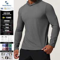 Kaos Olahraga Pria Kasual Berkerudung, Bernapas, Cepat Kering, Lengan Panjang, Ramah Lingkungan, Anti-UV, Gaya Fashion, untuk Lari dan Fitness