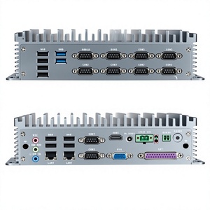 Mini PC Industrial sin Ventilador, Intel Celeron J1900, 10 Puertos COM, Puerto RS485 LPT, LAN Dual, 8GB RAM, SSD, Computadora de Escritorio Robusta de Aluminio - Product Image 1