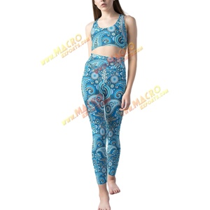 Pantalones de Yoga de Cintura Alta para Mujer, de Poliéster y Elastano, con Diseño Floral Estampado Personalizado, Transpirables, con Protección UV, Ropa Deportiva al por Mayor - Product Image 1