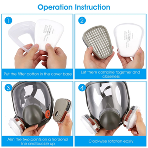 Full-<b>face</b> Respirator CE Certified, Compatible with Particulate Filters, for protection During Painting, Welding, and Polishing - Product Image 4