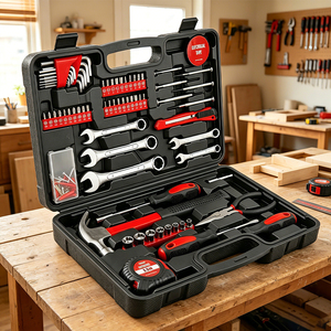 Kit <span class=keywords><strong>d</strong></span>'outils multifonctionnels pour la maison, tournevis, clé <span class=keywords><strong>à</strong></span> douille, ensemble de clés <span class=keywords><strong>à</strong></span> cliquet avec étui de rangement rigide pour les réparations domestiques quotidiennes - Product Image 1