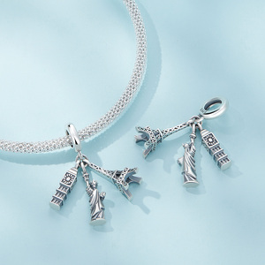 Vòng Đeo Tay Tự Làm Du Lịch Toàn Cầu Mặt Dây Chuyền Hình Tháp Eiffel Tượng Thần Tự Do Phụ Kiện Đính Cườm - Product Image 4