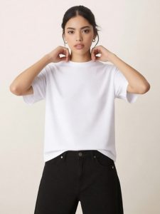 T-Shirt da Donna in Cotone con Collo Tondo, Taglie Forti, Casual, Estiva, Moda, Tinta Unita, Morbida, <span class=keywords><strong>Basic</strong></span>, <span class=keywords><strong>Design</strong></span> Semplice - Product Image 1