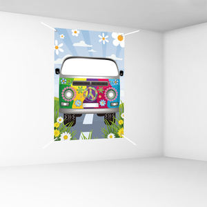 60's 70's <span class=keywords><strong>Hippie</strong></span> Bus Photo Prop Décorations De Fête Rétro Groovy Van Prop <span class=keywords><strong>Hippie</strong></span> Selfie Cadre Toile De Fond Bannière Articles De Fête - Product Image 4