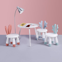 Chaise de salle à manger pour enfants mignonne et de style dessin animé, dossier en forme de bois de cerf, pliable, portable, repose-pieds en plastique, maison, chambre à coucher, maternelle, salon moderne